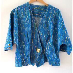 Vintage 80s Abstract Statement Top Sz XL-XXL Maximalist Dopamine Retro Artsy